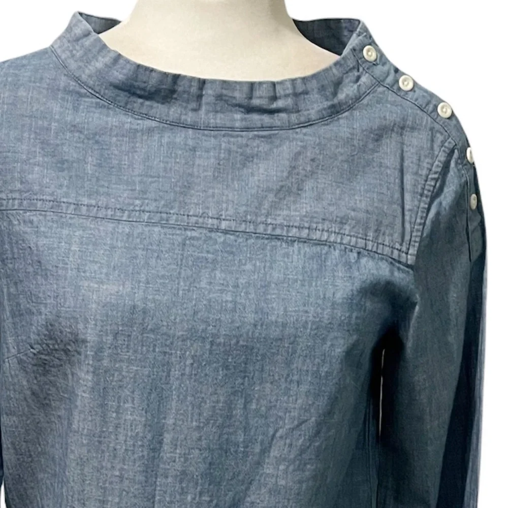 J. Crew High-Low Hem Denim Top